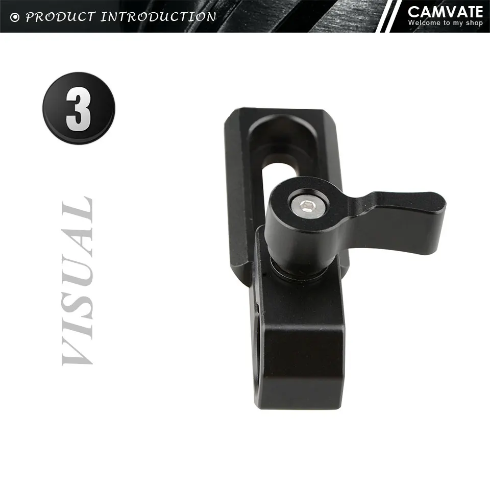 Camera universal Standard Single 15mm Rod Clamp With NATO Safety Rail &1/4"-20 S