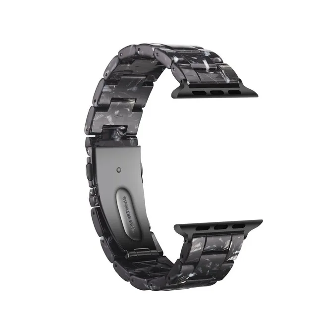 Смола ремешок для apple watch 3/2/1 42 мм/38 мм браслет для iwatch ремень на запястье часы аксессуары ремешок для часов - Цвет ремешка: Black-Flower