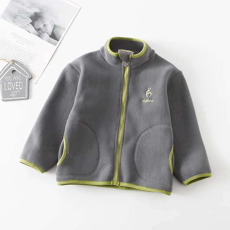 

Childrenswear 2019 Winter Kids' Overcoat Big Boy Thick Stand Collar Heat Warm Fleece Polar Fleece Tops
