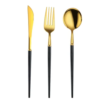 

Portable 3pcs Gold Stainless Steel Cutlery Dinnerware Set Noble Western Tableware Red Steak Stainless Steel Cutlery Set II50DCS