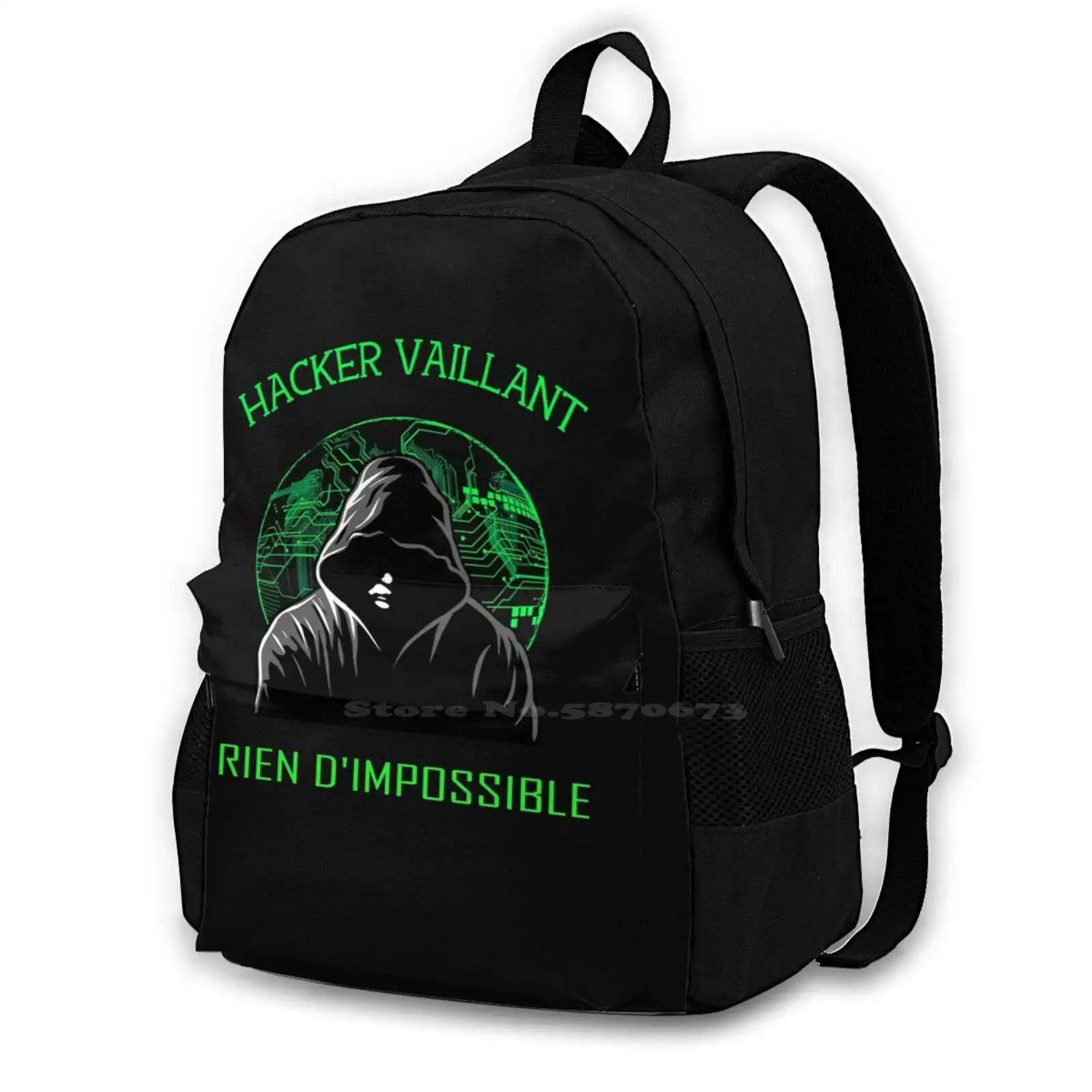

Valiant Hacker Nothing Impossible Backpack For Student School Laptop Travel Bag Hacker Word Play Dark Pirate Matrix Punchline