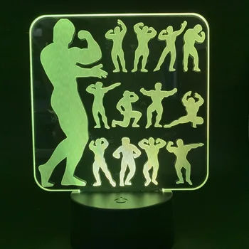 

3D Lamp Figure Sport Night Light for Children Gift Living Room Gymnasium Lamp Touch Sensor Nightlights Yellow Led Night Light