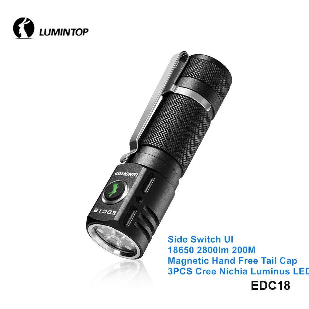 Lumintop EDC18 Cree Nichia 219CT Luminus высокой мощности 18650 фонарик магнит яркий портативный фонарь для детей