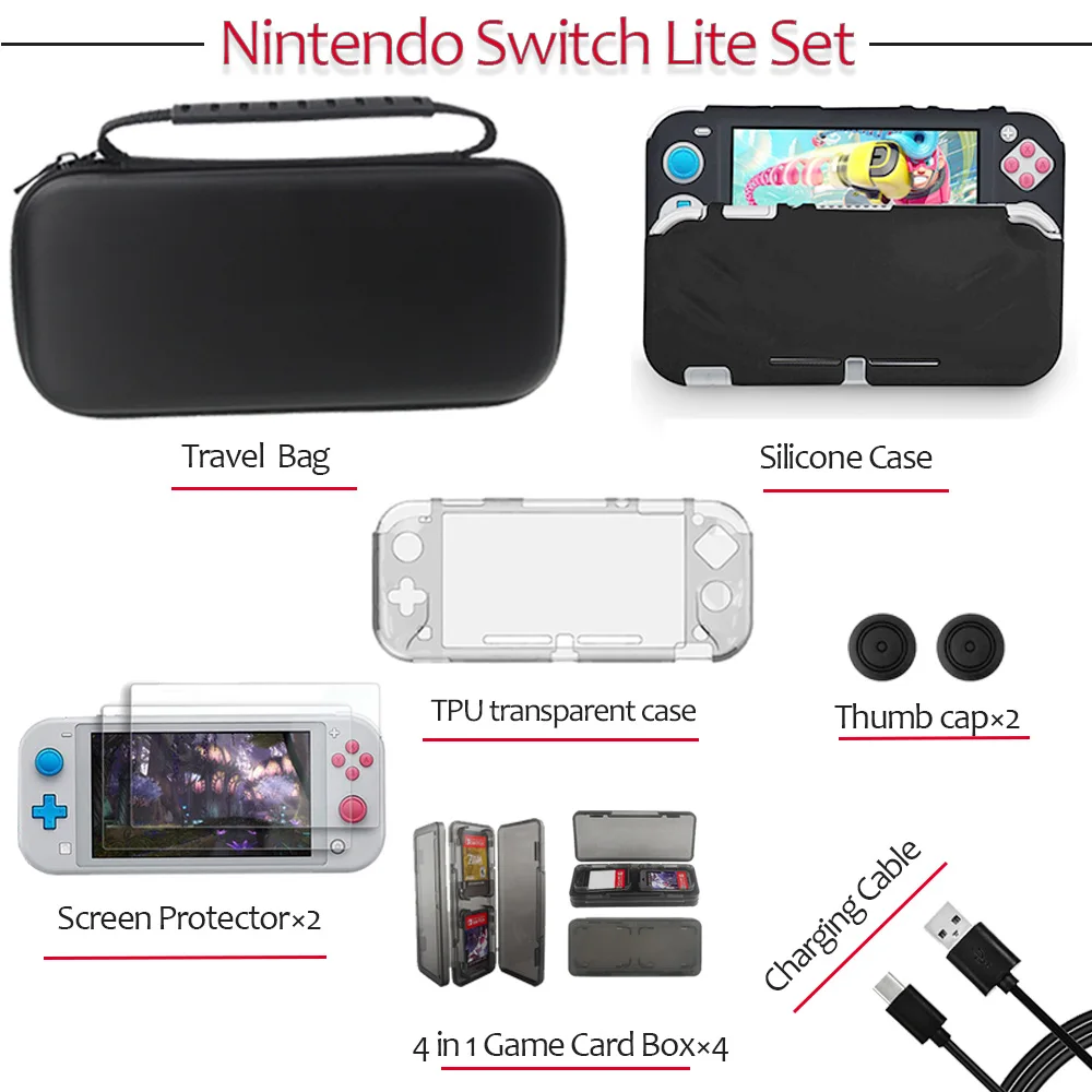 Набор игровых аксессуаров дорожная сумка для переноски Joycon защитная крышка