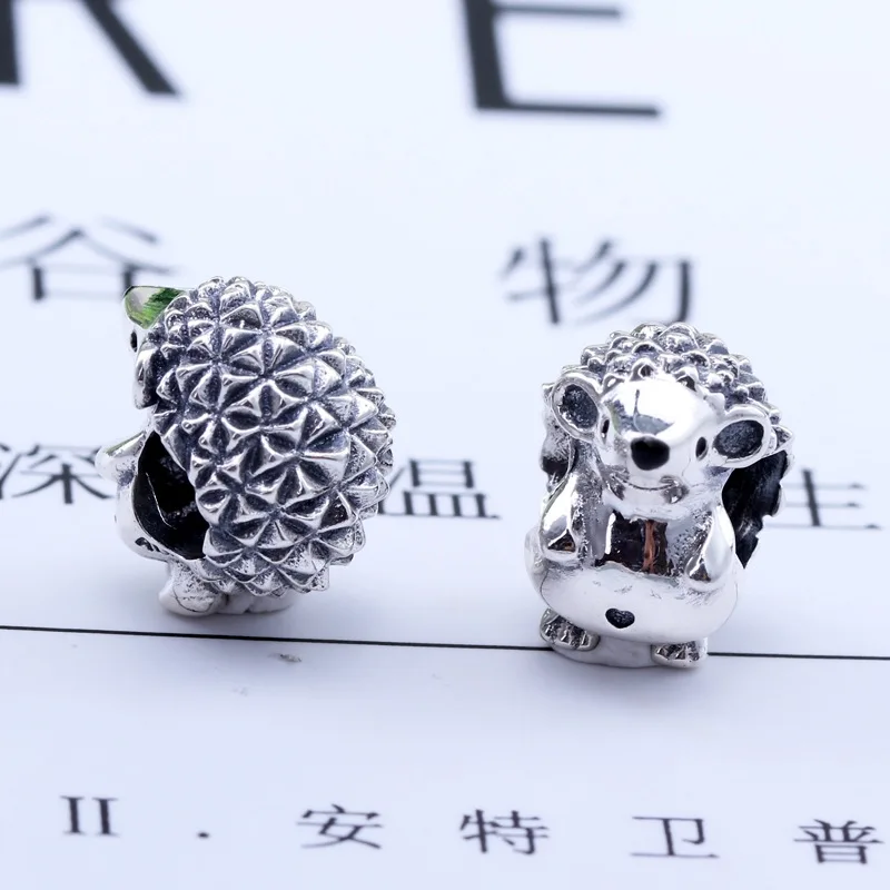 Бусины из стерлингового серебра 925 Nino подвеска «еж» Fit Pandora браслет ожерелье Женские DIY ювелирные изделия