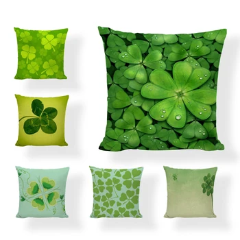 

New Lucky Clover Style Cushion Cover Linen 45 * 45 CM Hope, Love, Confidence, Lucky Clover Pillowcase Furniture Sofa Decoration