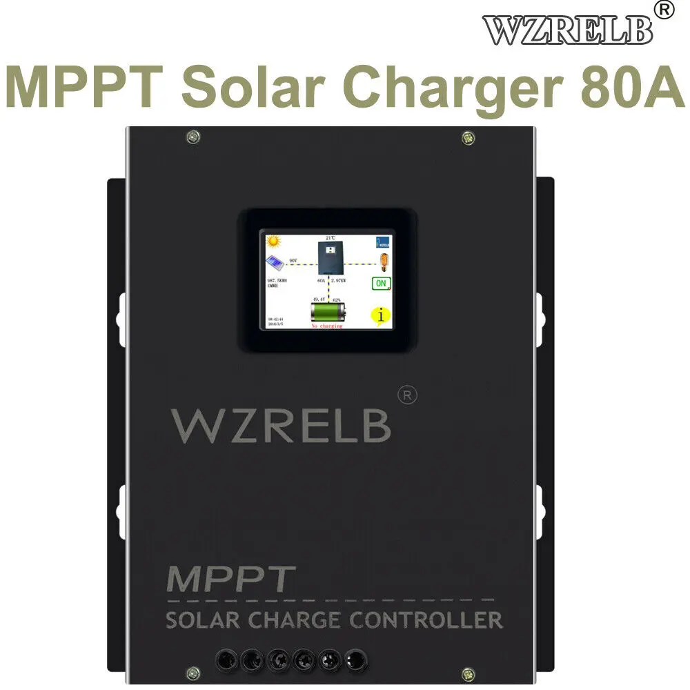 MPPT Solar Charge Controller 80A 12V/24V/48V Battery Charger Regulator Off Grid DC Generator Solar System Manual