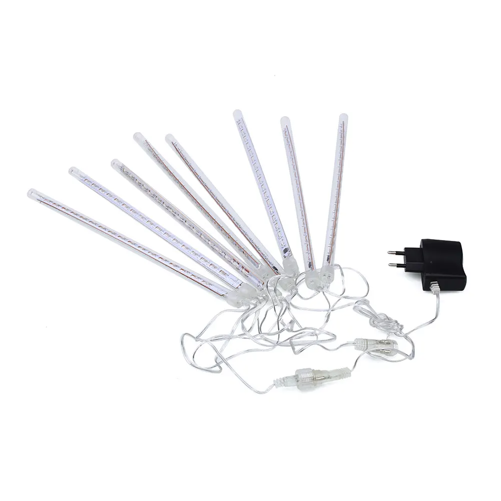 

Newest 8PCS/Lot 30CM Outdoor Meteor Lamps Decoration Warm white EU Plug