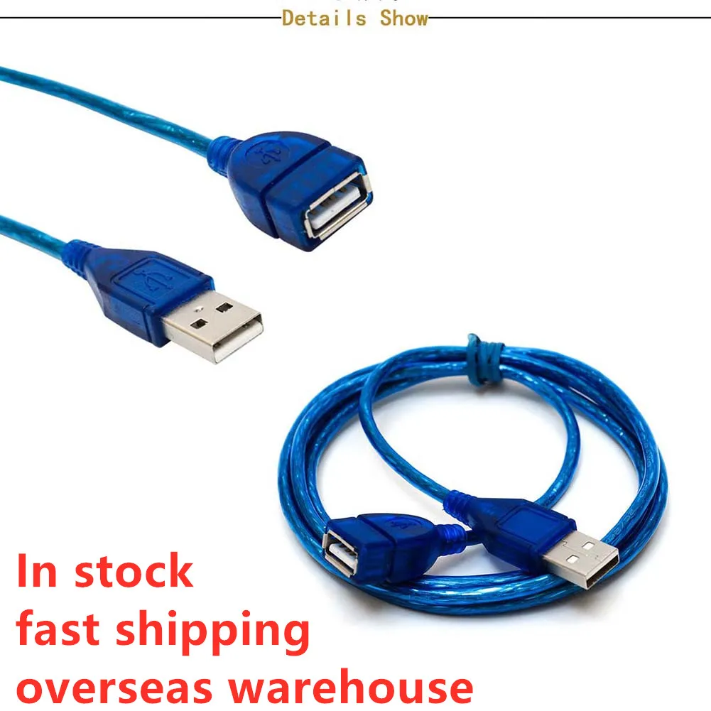 

Extension Cable Transparent Blue USB 2.0 Extension Cable line Data line Male to female cable 2m 3m USB