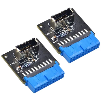 

AMS-2Pcs USB 3.1 Front Panel Socket to USB 3.0 20Pin Header Male Extension Cable Adapter for Motherboard Card