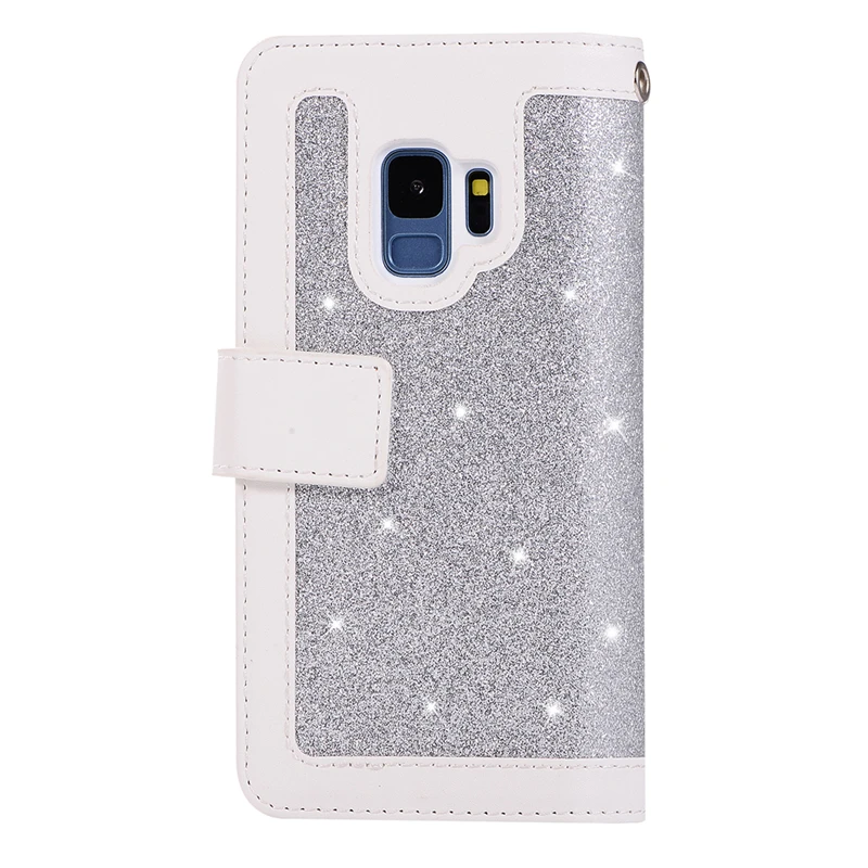 Кошелек с блестками чехол для samsung Galaxy S7 Edge S8 9 S10E S10 Note 8 9 10 Plus 5G Роскошный кожаный флип-чехол для телефона Мода