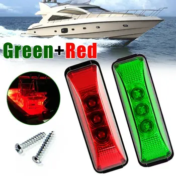 

Oval Light LED Navigation Lights Red+Green Stern Starboard Lights Deck Waterproof Bow Pontoon Lights