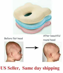 Almohada de espuma viscoelástica para bebé recién nacido, posicionador, previene la cabeza plana, antivuelco