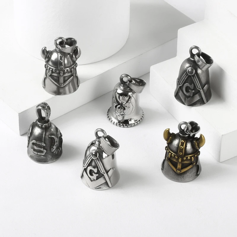 (Has Bell Sound) Live To Ride Eagle Motor Biker Bell Pendant In Acciaio Inossidabile Skull Rose Lady Rider Pendantendant