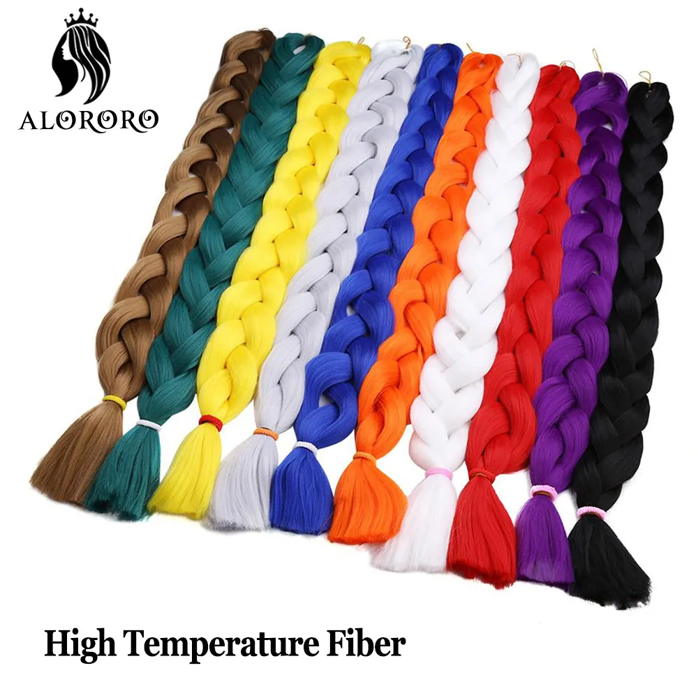 82 Inch Synthetic Braiding Hair Extensions Green Red Pink Yellow Crochet Jumbo Braids Hair Pure Color Box Twist Braids Wholesale 5