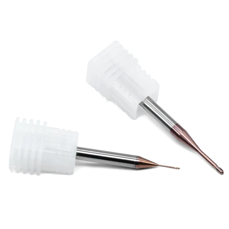 1pc Radius 0.25 0.3 0.4 0.5 1mm 2mm Ball Nose Long Neck End Mill Tungsten Carbide Deep Groove Milling Cutter Engraving Machine |