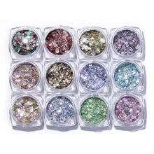 Онлайн знаменитостей Douyin Стиль Знаменитостей маникюр Блеск порошок INS ветер единорог Лазерная симфония смешанные Блестки для ногтей DIY Decoratio