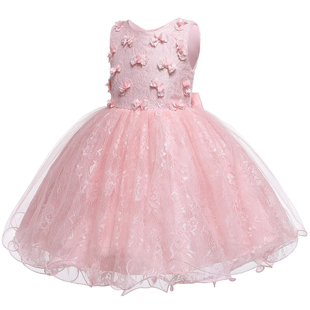 Элегантное детское платье принцессы для девочек Детские платья для девочек на день рождения вечернее платье для вечеринки с цветочным узором для девочек свадебное платье для малышей От 1 до 5 лет
