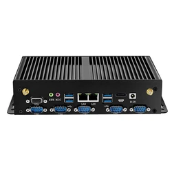 Fanless Industrial Mini PC Intel Core i7 4500U J1900 6x RS232 RS485 Dual Ethernet HDMI VGA 4G LTE WiFi 8xUSB Windows 10 Linux