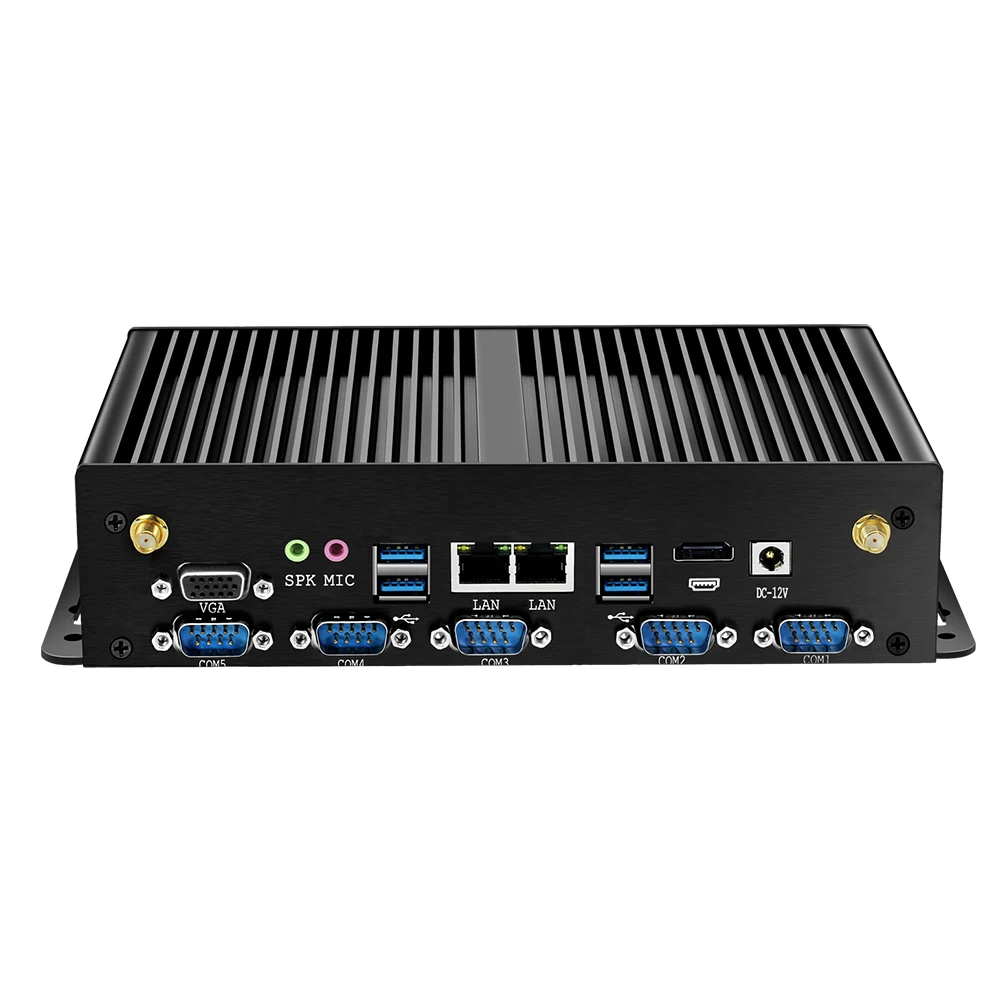 Fanless Industrial Mini PC Intel Core i7 4500U i5 4200U Windows 10 Linux 6xRS232 RS485 Dual NIC HDMI VGA 4G LTE WiFi 8xUSB