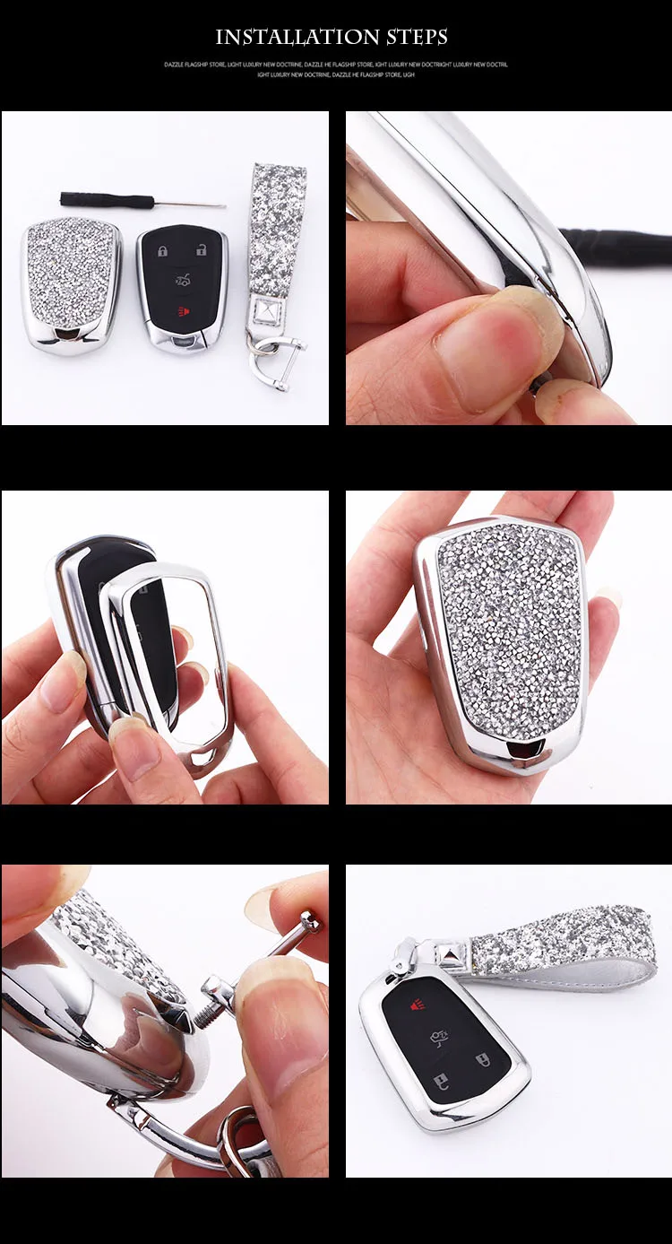 1 шт. для Cadillac Bling Diamond автомобильный Rmote входной корпус-брелок для ключей брелок чехол держатель