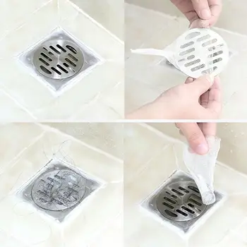 

100pcs/set Disposable Floor Drain Filter Bathroom Shower Stopper Hair Sewer Kitchen Water Sink Strainer Filter Catcher Mesh V3L8