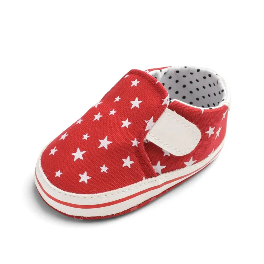 Newborn Baby Shoes First Walkers Toddler Printing Stars Soft Bottom Footwear Infant Crib Shoes Sneaker 0-18M Boys Girls Stars