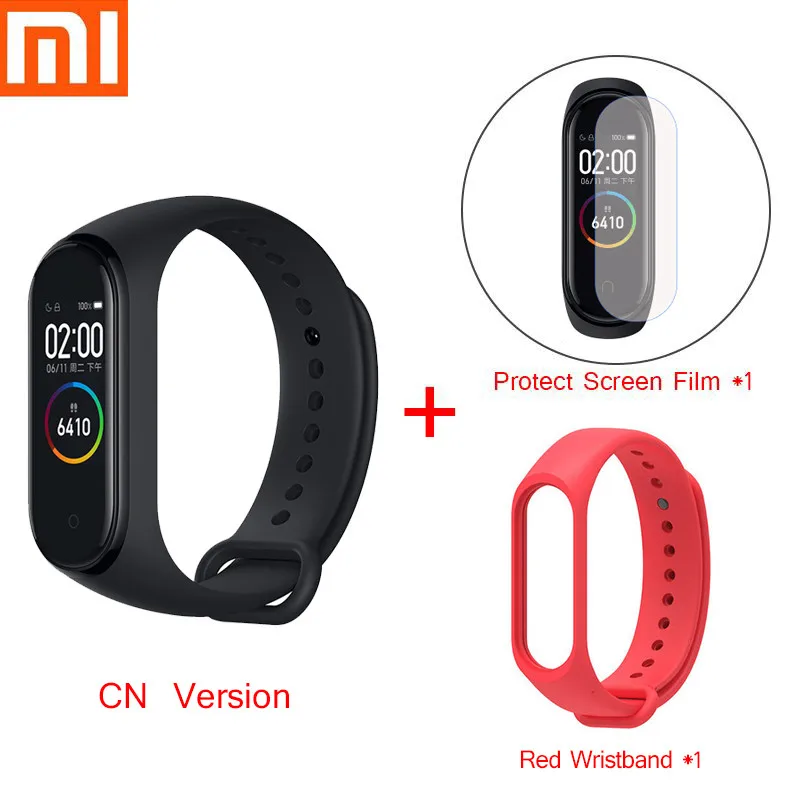 mi band 4cn strap R Mi Band 4 смарт-браслет Xiao mi спортивный фитнес-трекер Шагомер мониторинг сердечного ритма фитнес-браслет для xio mi Band 4 3 - Цвет: mi band 4cn strap R