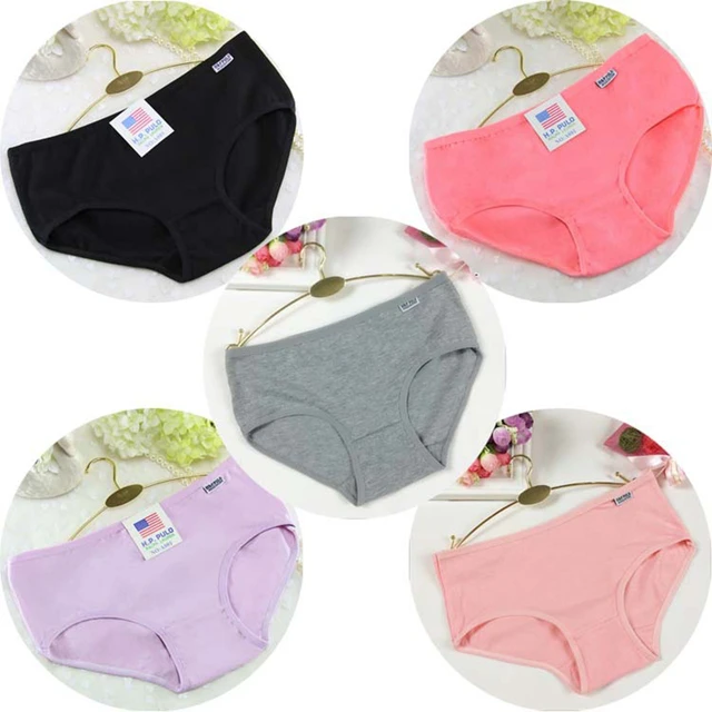 5Pcs/Set Candy Color Underwear Womens Comfortable High-quality Pure Cotton  Panties Mid-waist Breathable Female Plus Size Briefs - AliExpress