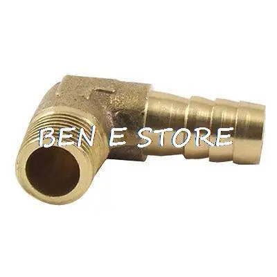 

Water Fuel Gas Hose Tube 8mm x 1/8" Male BSPT Thread 90 Degree Brass Elbow Male Barb Adapter