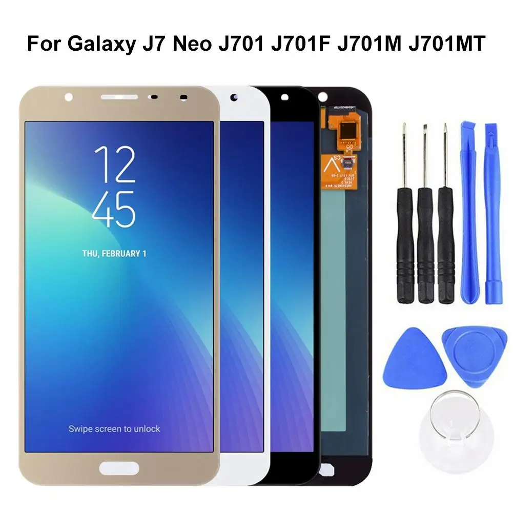Сменный сенсорный экран AMOLED с дигитайзером для Samsung Galaxy J7 Neo J701 J701F J701M без рамки