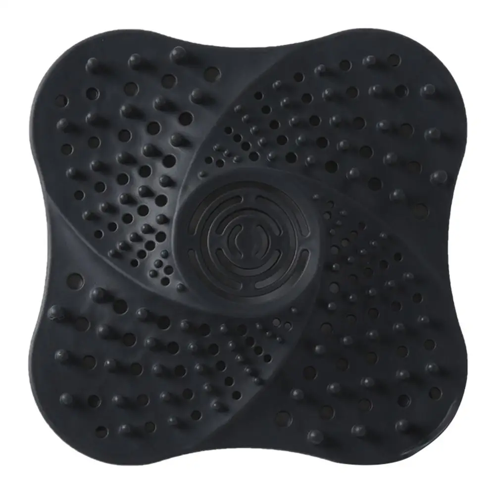 A-BLACK C-силиконовый фильтр для волос, напольный кухонный сливной фильтр для раковины, заглушка, дезодорант для ванной комнаты, заглушка, ситечко, домашний растительный фруктовый остаток - Цвет: A-BLACK