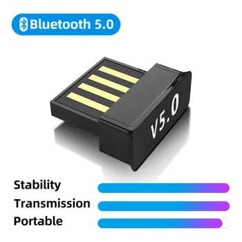 

USB Bluetooth 5.0 Adapter Wireless Mini Bluetooth Dongle Audio Receiver Transmitter for Windows XP/Vista/Win7/8/10