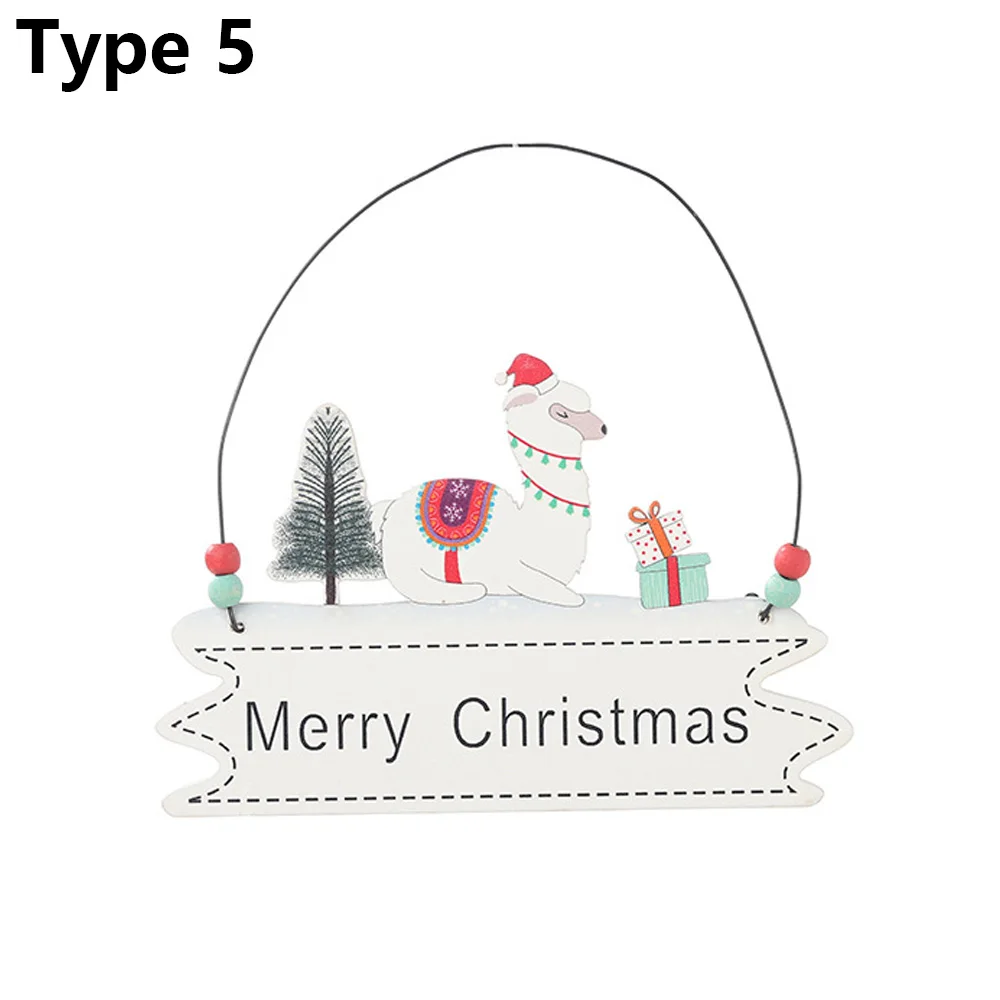 Креативный Рождественский Декор украшение для дома Рождественская елка полый деревянный подвесной кулон лама Альпака Рождественская елка висячие украшения - Цвет: Type 5