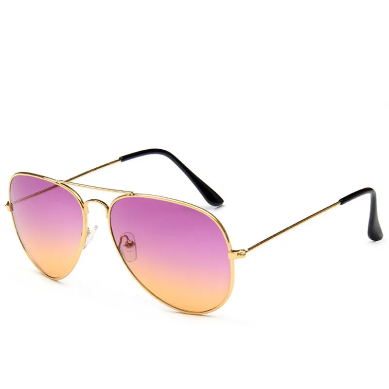 RBRARE, роскошные градиентные солнцезащитные очки для женщин, сплав, зеркальные, двойные цвета, очки для девушек, Ретро стиль, металлические очки, Lunette De Soleil Femme - Цвет линз: GoldPurpleOrange