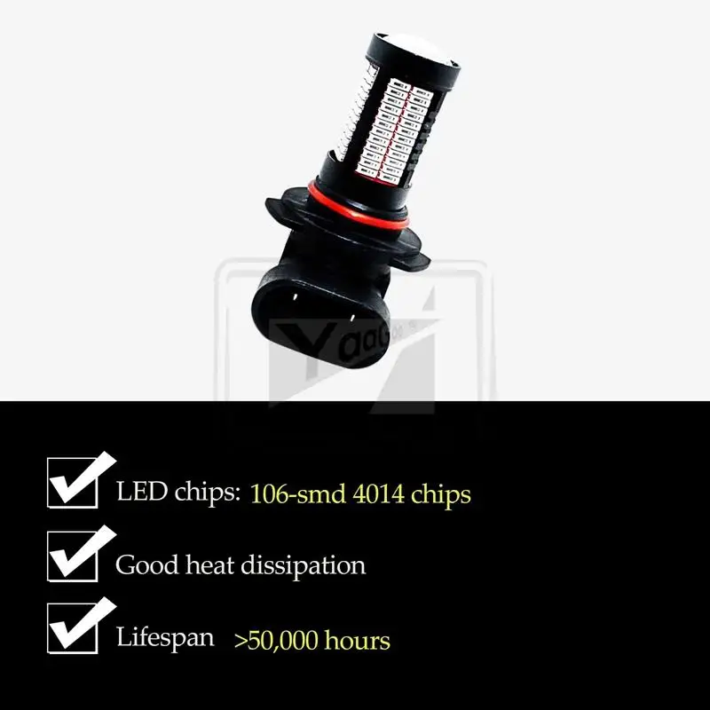 Красный противотуманный светильник YaaGoo 9006 HB4 106SMD