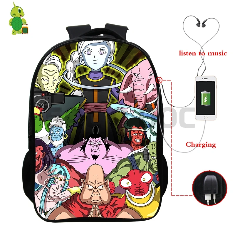 10 Dragon Ball Z рюкзак Super Mario многофункциональный USB зарядка наушников школьные сумки для подростков Super Saiyan vegeta Гоку дорожная сумка - Цвет: 10