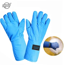 32 см низкотемпературные антифриз перчатки защита жидкий азот брызг холодное хранение сухой лед ультра холодная Защита Защитные перчатки D