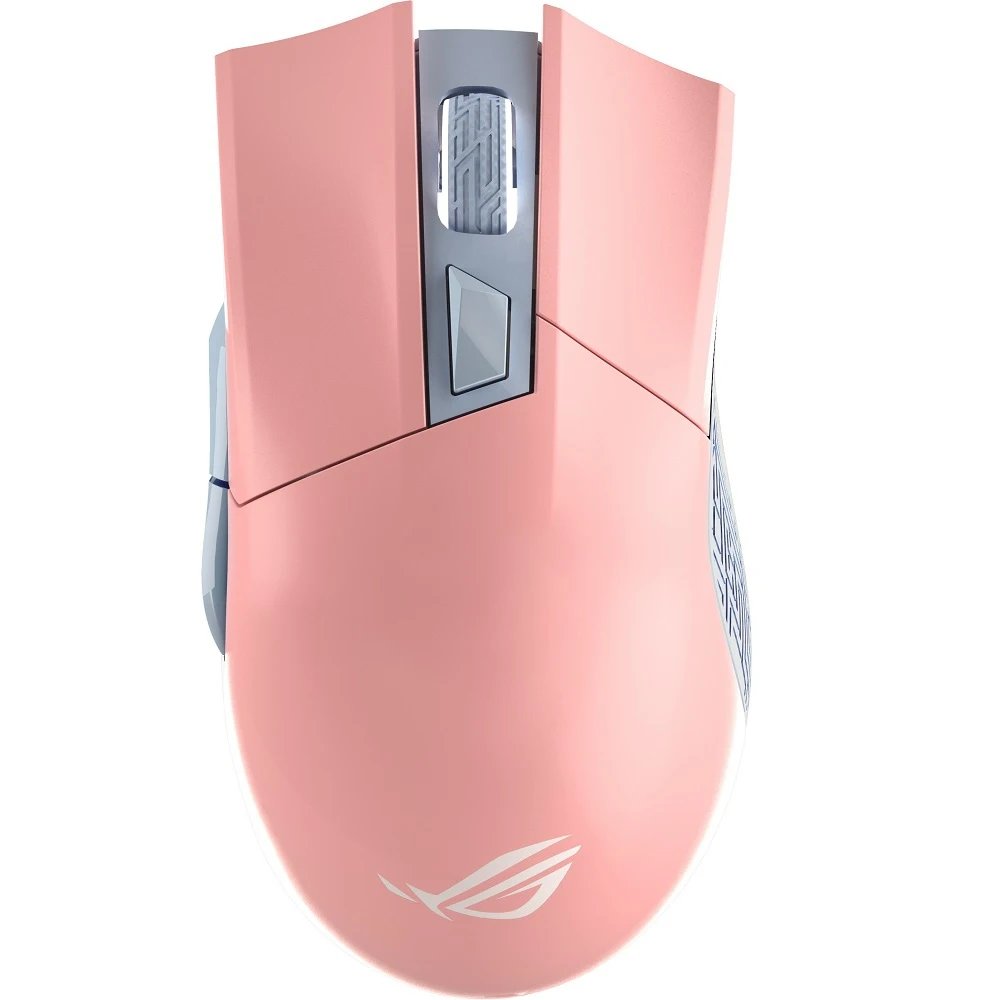 Мышь ASUS ROG Gladius II Origin PINK оптическая, проводная, 12000 dpi, USB, цвет: розовый/серый
