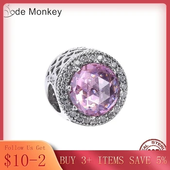 

CODEDOG 100% Real 925 Sterling Silver Dark Pink Grass Beads Charms Fit Original Bracelet DIY Jewelry For Women 1008