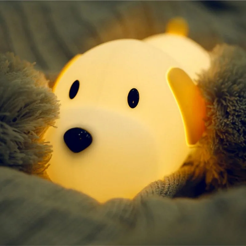 Светодиодный ночник с мультяшными животными мягкий маленький Ночной светильник