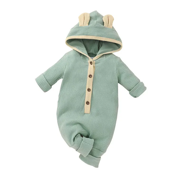 Baby Bodysuits classic Fashion Baby Clothes Boys Romper Cotton Long Sleeve Hooded Baby Romper Spring Autumn Newborn Girl Clothing 3-12 Months Baby Bodysuits medium