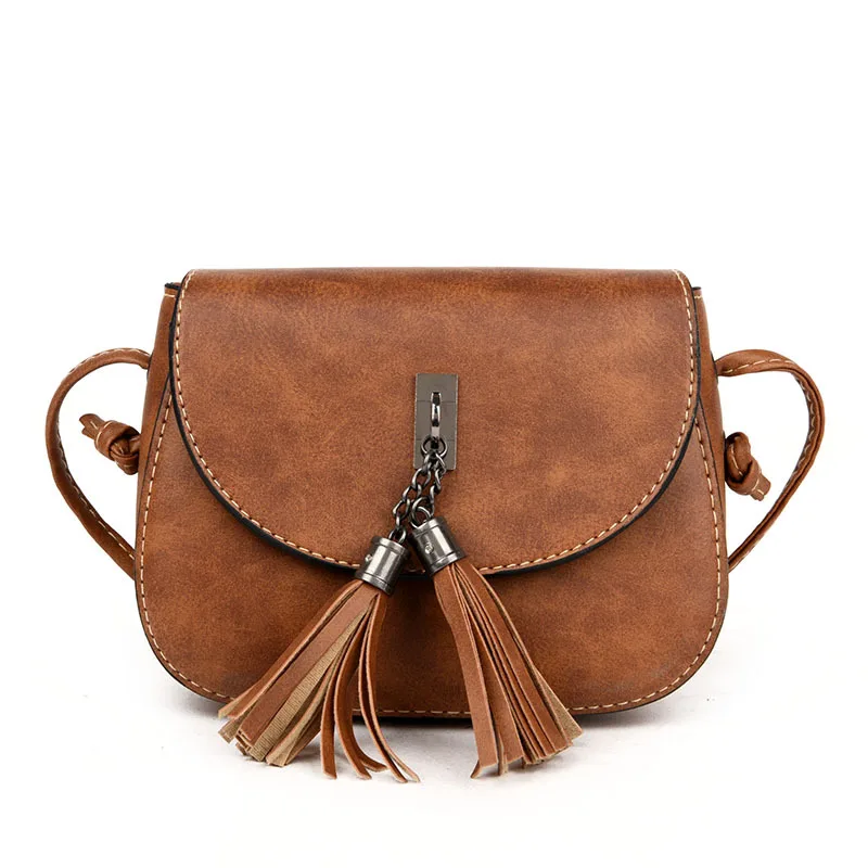 

2020 Spring And Summer New Style Korean-style PU Leather WOMEN'S Bag Casual Tassels Shoulder Bag Shoulder Bag Small Bag Simple S