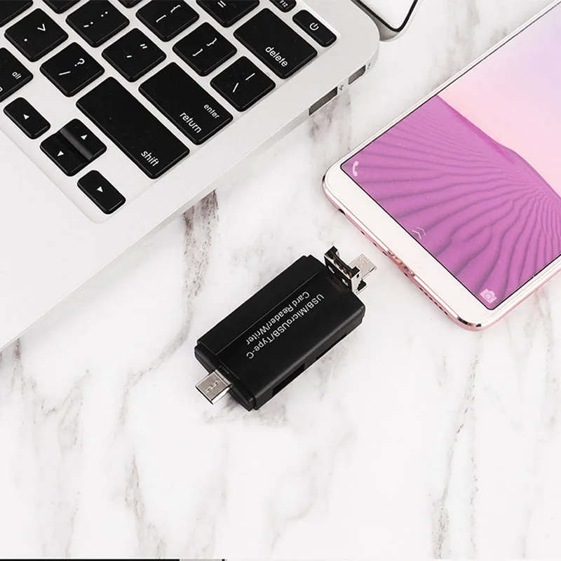 Type-C, Micro USB и USB 3 в 1 OTG Кардридер высокоскоростной USB2.0 Универсальный OTG TF/SD для Android Компьютерный удлинитель-переходник