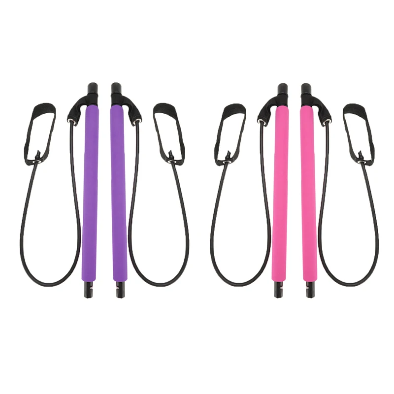 

Portable Pilates Stick Bar with Resistance Bands Yoga Pull Rods Fitness Pilates Bar Fitness Rubber Tube Bands Yoga Exercise Work