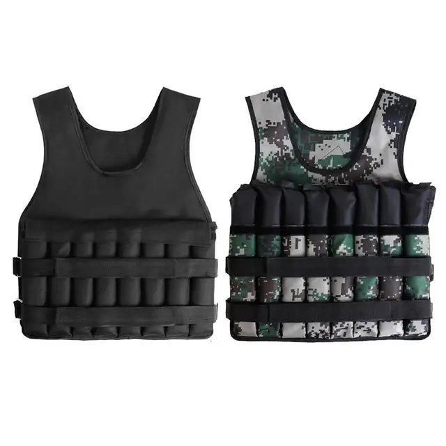 50kg Loading Weight Vest For Training Exercises Fitness Jacket Gym Workout Boxing Waistcoat Adjustable Jacket Sand