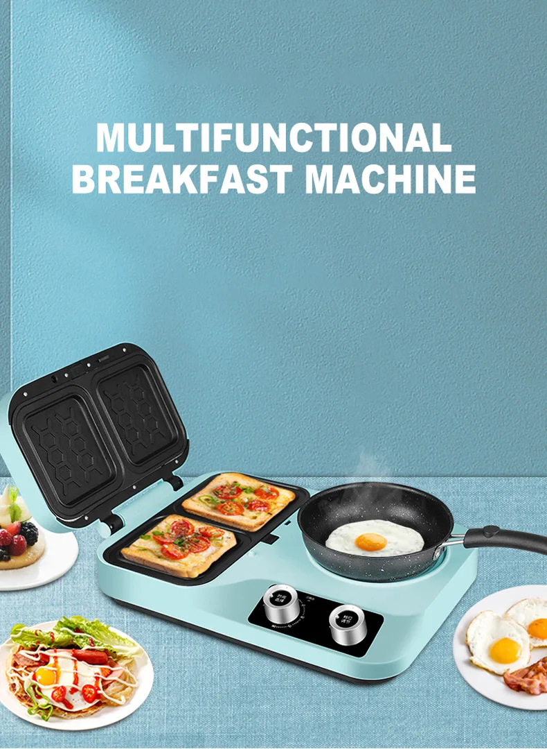 Description Picture 2 of itemMultifunctional Breakfast Machine Sandwich Maker Small Household Waffle Toast Bread Making Machine
