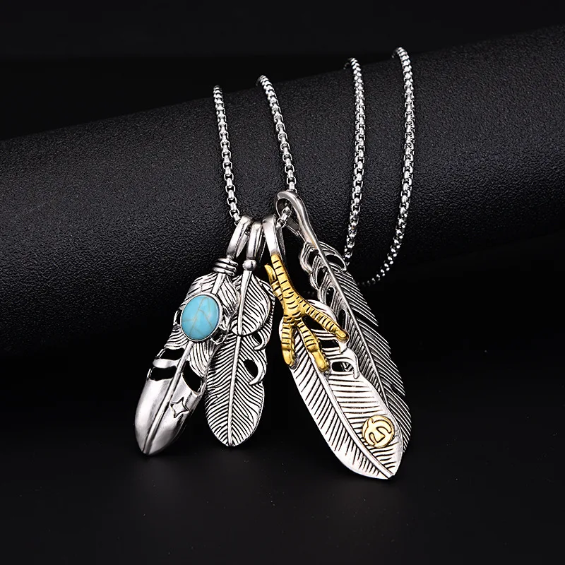 USENSET длинное ожерелье в стиле бохо ювелирное изделие виде орла коготь перья и