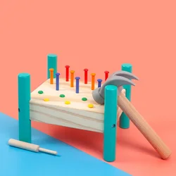 Table de Percussion en bois, cinq couleurs, clous, jeux éducatifs pour enfants, jouets de Coordination, outils d'enseignement pour enfants 