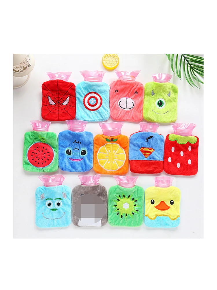 1 pcs Plush Cartoon Thick Hot Water Bottle Bag Warm Relaxing Heat Cold Therapy Portable Hand Warmer Water Injection Storage Bag